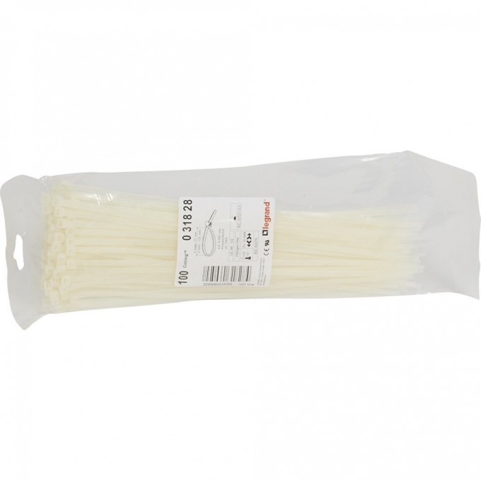 Монтажный хомут LEGRAND Colring ширина 4.6 мм длина 280 мм пакет 100 шт бесцветный 031828