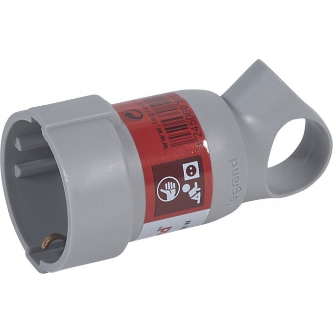 Розетка LEGRAND 2К+3 серия Элиум 16 А с кольцом пластик винтовой зажим серый 050193
