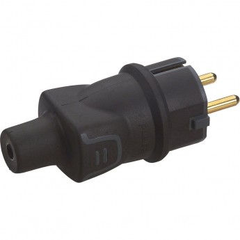 Вилка LEGRAND 2К+3 серия Элиум 16 А резина винтовой зажим чёрный