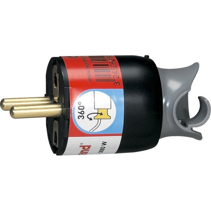 Вилка LEGRAND 2К+3 серия Элиум 16 А с поворотным механизмом винтовой зажим чёрный 050173