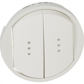 Лицевая панель LEGRAND Celiane выключатель/переключатель двухклавишный Кат. № 0 670 01/02/31/32 с подсветкой белый Лицевая панель LEGRAND Celiane выключатель/переключатель двухклавишный Кат. № 0 670 01/02/31/32 с подсветкой белый