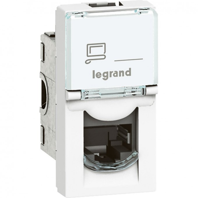 Розетка LEGRAND RJ 45 Программа Mosaic категория 6a UTP 1 модуль белый 076571