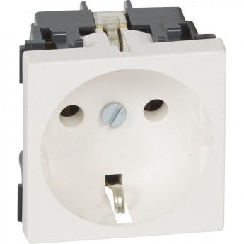 Розетка LEGRAND 2К+3 с винтовыми зажимами Программа Mosaic немецкий стандарт без шторок 2 модуля белый Розетка LEGRAND 2К+3 с винтовыми зажимами Программа Mosaic немецкий стандарт без шторок 2 модуля белый