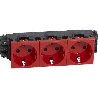Розетка LEGRAND 3 х 2К+3 Программа Mosaic для монтажа на кабель-каналах с винтовыми зажимами с механической блокировкой красный Розетка LEGRAND 3 х 2К+3 Программа Mosaic для монтажа на кабель-каналах с винтовыми зажимами с механической блокировкой красный