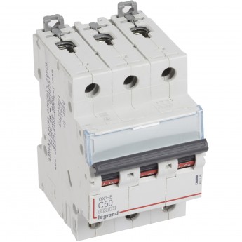 Автоматический выключатель LEGRAND DX³-E 6000 6 кА тип C 3П 230/400 В 50А 3 модуля белый