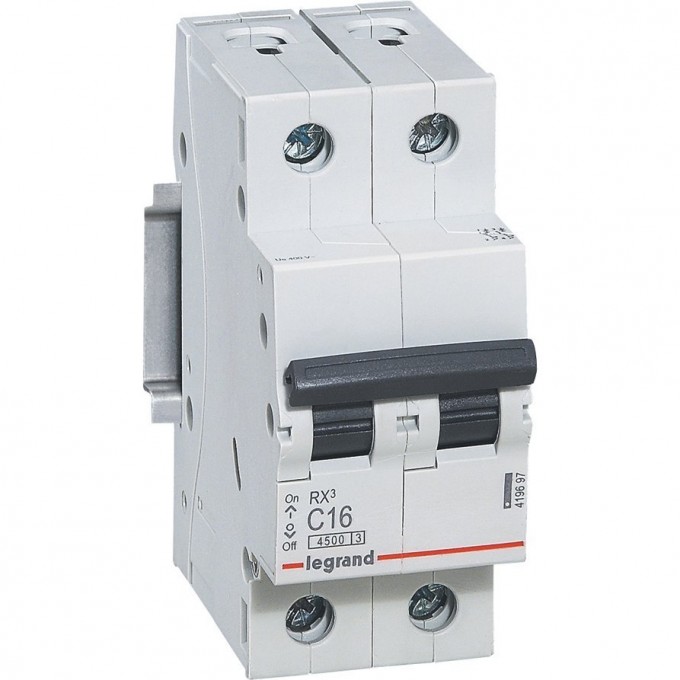 Автоматический выключатель LEGRAND RX3 4,5кА 50А 2П тип C белый 419702