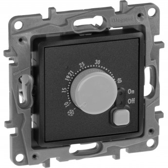 Термостат LEGRAND с внешним датчиком для тёплых полов Etika антрацит