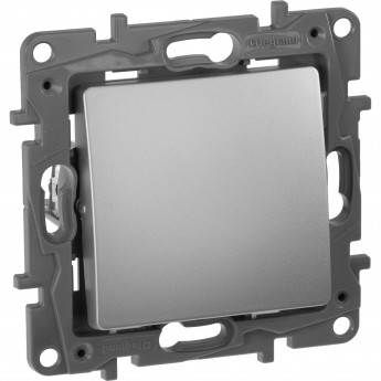 Выключатель LEGRAND Etika Plus без фиксации (кнопка) с Н.О./Н.З. контактом 6 A 250 В алюминий Выключатель LEGRAND Etika Plus без фиксации (кнопка) с Н.О./Н.З. контактом 6 A 250 В алюминий