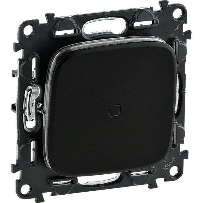 Переключатель LEGRAND Valena ALLURE 10АХ 250В с подсветкой с лицевой панелью безвинтовые зажимы антрацит 752936