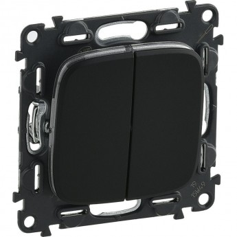 Переключатель LEGRAND Valena ALLURE двухклавишный 10А 250В с лицевой панелью безвинтовые зажимы антрацит