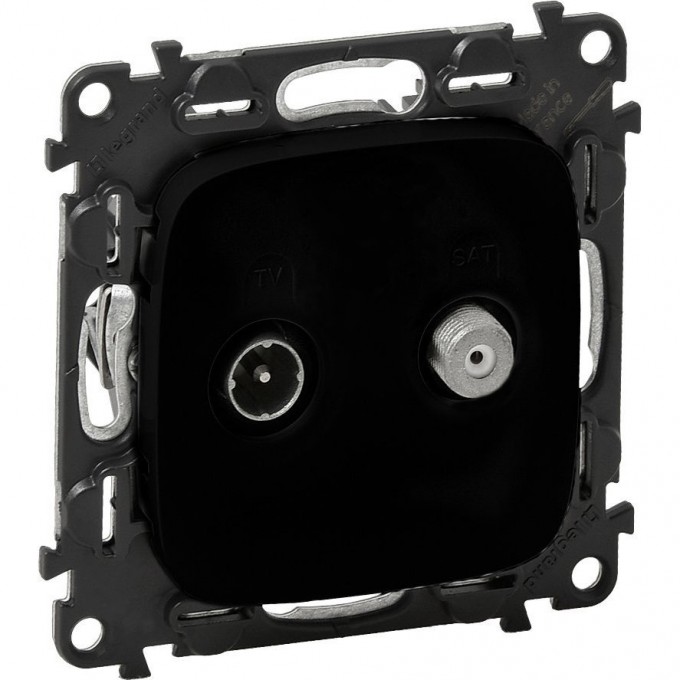 Розетка LEGRAND Valena ALLURE TV-SAT двухкабельная с лицевой панелью антрацит 753968
