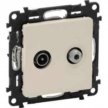 Розетка LEGRAND Valena LIFE TV-SAT двухкабельная с лицевой панелью слоновая кость Розетка LEGRAND Valena LIFE TV-SAT двухкабельная с лицевой панелью слоновая кость