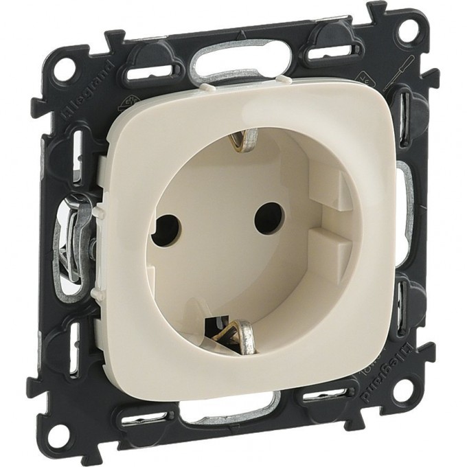 Силовая розетка LEGRAND Valena ALLURE 2К+З 16А 250В винтовые зажимы слоновая кость 753825