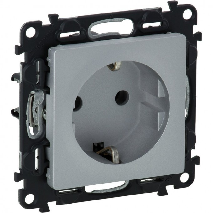 Силовая розетка LEGRAND Valena LIFE 2К+З 16А 250В с лицевой панелью винтовые зажимы алюминий 753624