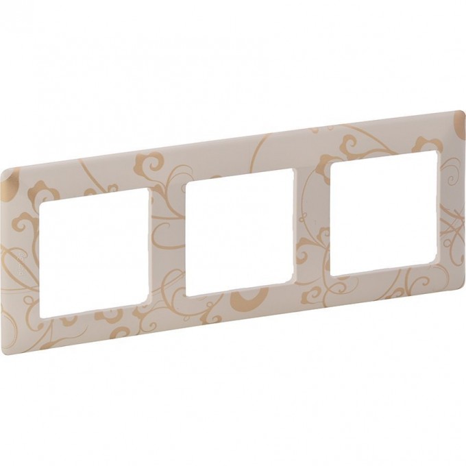 Рамка LEGRAND Valena LIFE "Ампир бежевый", 3-постовая универсальная, бежевый 754113