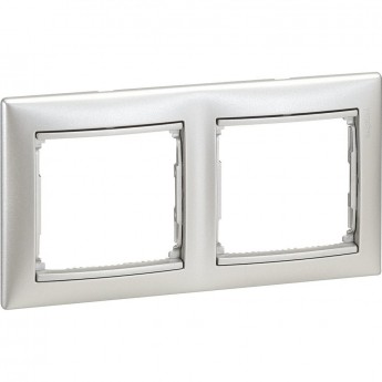 Рамка LEGRAND Valena 2 поста горизонтальный монтаж алюминий