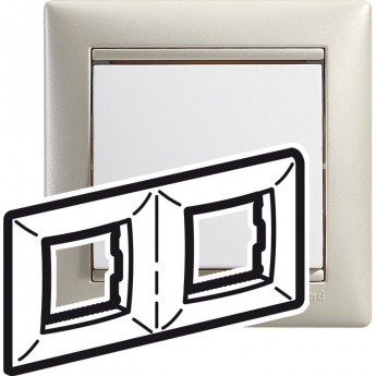 Рамка LEGRAND Valena 2 поста вертикальный и горизонтальный монтаж жемчужный Рамка LEGRAND Valena 2 поста вертикальный и горизонтальный монтаж жемчужный