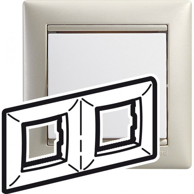 Рамка LEGRAND Valena 2 поста вертикальный и горизонтальный монтаж жемчужный 770472