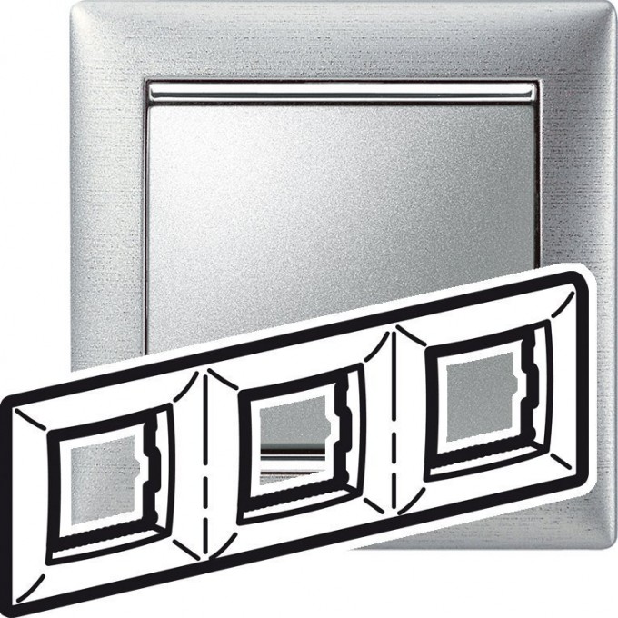 Рамка LEGRAND Valena 3 поста алюминий матовый 770333