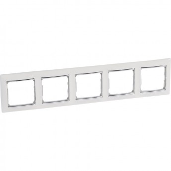 Рамка LEGRAND Valena 5 постов горизонтальный монтаж белый/серебряный штрих