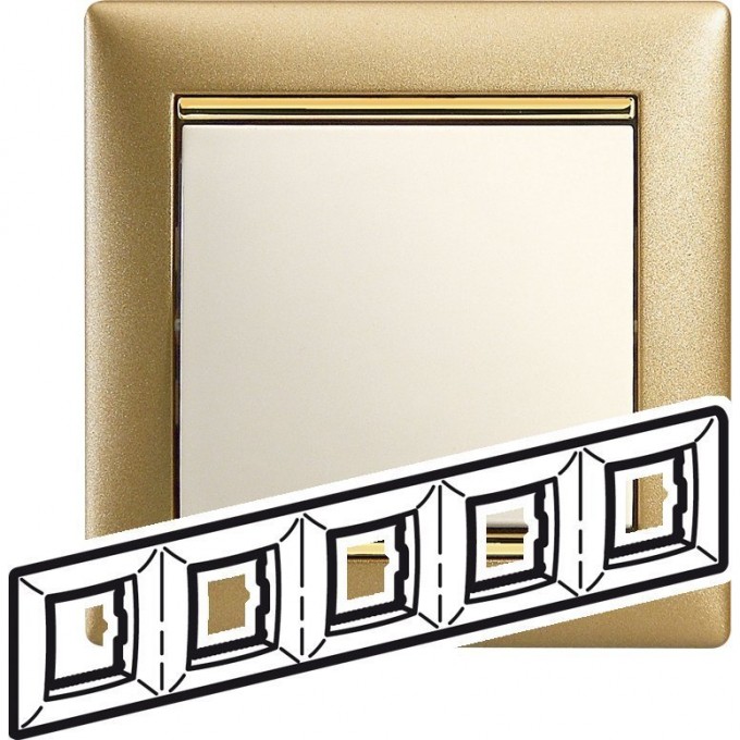 Рамка LEGRAND Valena 5 постов матовое золото 770305