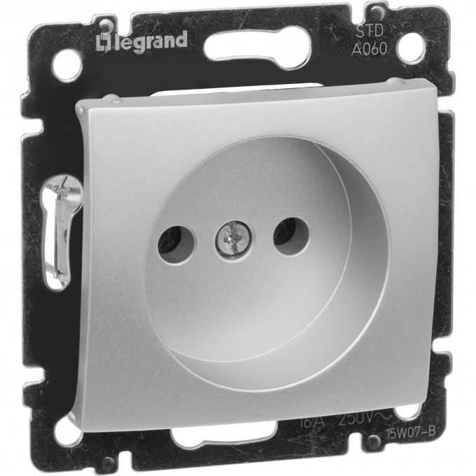 Силовая розетка LEGRAND Valena 2К на винтах 10/16 А 230/250 В алюминий 770116
