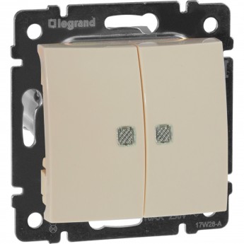 Двойной выключатель LEGRAND Valena с подсветкой 10 A 250 В слоновая кость