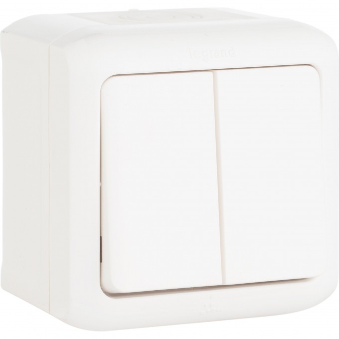 Двухклавишный выключатель LEGRAND Quteo 10 A 250 В IP 44 белый 782302