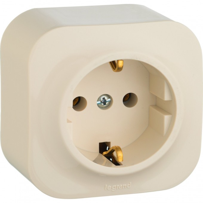 Розетка LEGRAND 2К+З без шторок 16 A 250 В Quteo IP 20 слоновая кость 782241