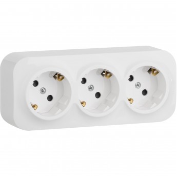 Розеточный блок LEGRAND 3 x 2К+З с защитными шторками 16 A 250 В Quteo IP 20 белый
