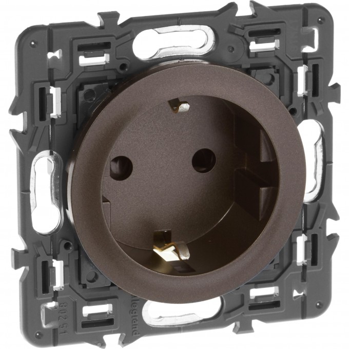 Розетка LEGRAND Celiane силовая 2К+З безвинт графит SET-1-067153-04