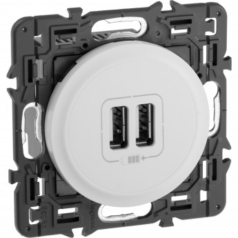 Зарядное устройство LEGRAND Celiane 2 х USB 1500 мА, белый Зарядное устройство LEGRAND Celiane 2 х USB 1500 мА, белый