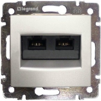 Информационная розетка LEGRAND Valena RJ45 категория 5e UTP 2 выхода на винтах алюминий Информационная розетка LEGRAND Valena RJ45 категория 5e UTP 2 выхода на винтах алюминий