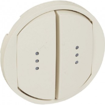 Лицевая панель LEGRAND Celiane выключатель/переключатель двухклавишный Кат. № 0 670 01/02/31/32 с подсветкой слоновая кость Лицевая панель LEGRAND Celiane выключатель/переключатель двухклавишный Кат. № 0 670 01/02/31/32 с подсветкой слоновая кость