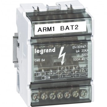 Модульный распределительный блок LEGRAND 4П, 100 A, 7 подключений