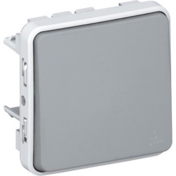 Переключатель LEGRAND Plexo проходной одноклавишный 10A, IP55, серый Переключатель LEGRAND Plexo проходной одноклавишный 10A, IP55, серый