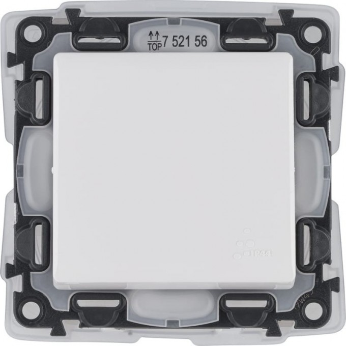 Переключатель LEGRAND Valena LIFE IP44 10АХ 250В с лицевой панелью безвинтовые зажимы белый 752156