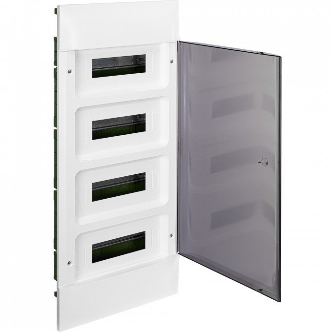 Пластиковый щиток LEGRAND PRACTIBOX S встраиваемый в полые стены 4X12 дымчатая дверь 135574