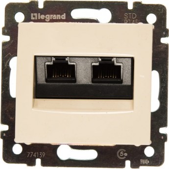 Розетка двойная компьютерная LEGRAND Valena RJ45 UTP кат.5e на винтах, слоновая кость