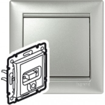 Розетка LEGRAND HD 15 + гнездо диам. 3,5 мм Valena алюминий Розетка LEGRAND HD 15 + гнездо диам. 3,5 мм Valena алюминий