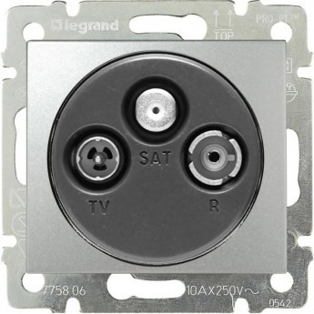 Розетка LEGRAND TV-FM-SAT Valena оконечная 10 дБ 2400 МГц алюминий Розетка LEGRAND TV-FM-SAT Valena оконечная 10 дБ 2400 МГц алюминий