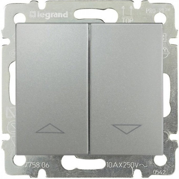 Выключатель LEGRAND Mosaic 10А 2 модуля, белый 77010