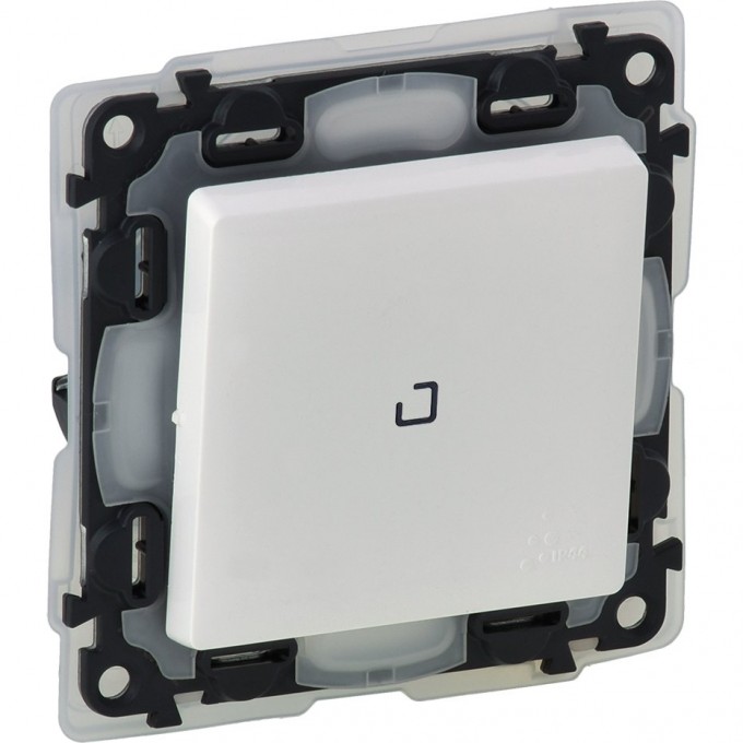 Выключатель LEGRAND Valena LIFE IP44 10АХ 250В с подсветкой с лицевой панелью белый 752161