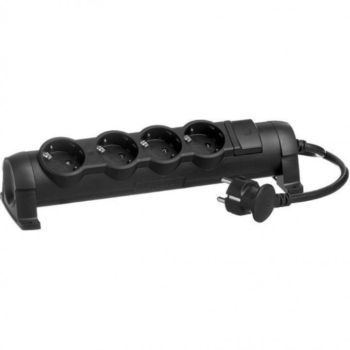 Многорозеточный блок LEGRAND ''КОМФОРТ'' 4 x 2К+З - с кабелем длиной 1,5 м черный 694604