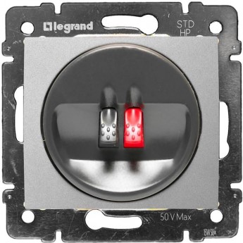 Розетка LEGRAND для колонок Valena одиночная алюминий Розетка LEGRAND для колонок Valena одиночная алюминий