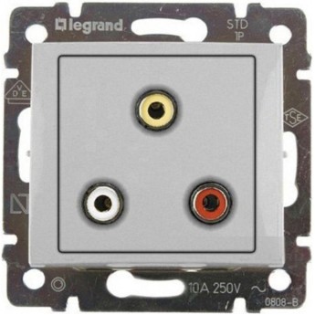 Тройная розетка LEGRAND RCA Valena алюминий Тройная розетка LEGRAND RCA Valena алюминий