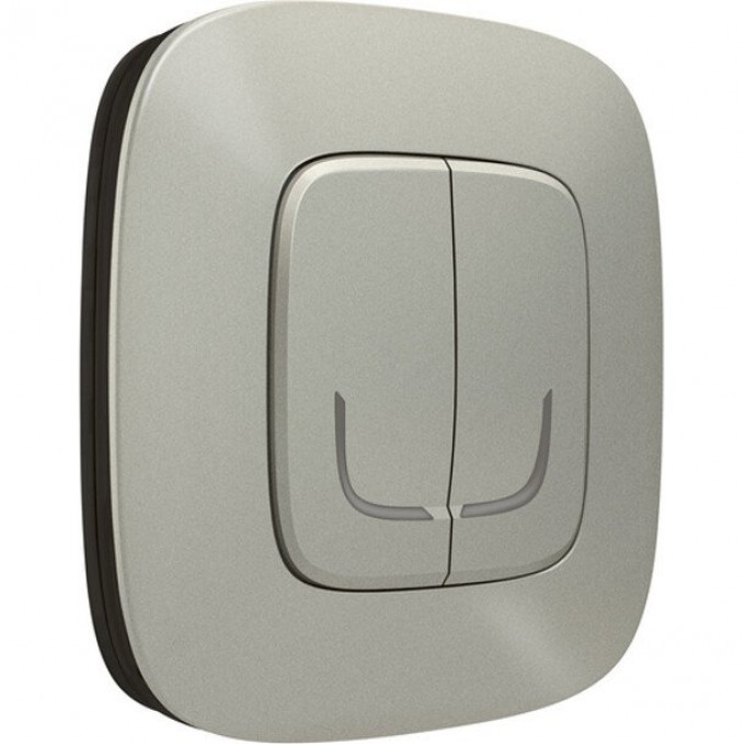 Умный беспроводной выключатель LEGRAND Valena Allure with NETATMO 2-клавишный, алюминий 752787