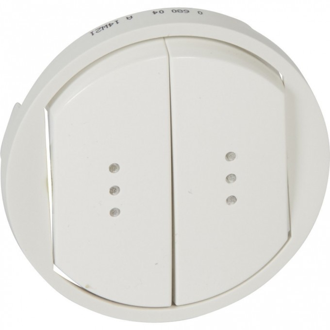 Выключатель LEGRAND Celiane 2-клавишный с подсветкой IP44 белый SET-1-067001-14